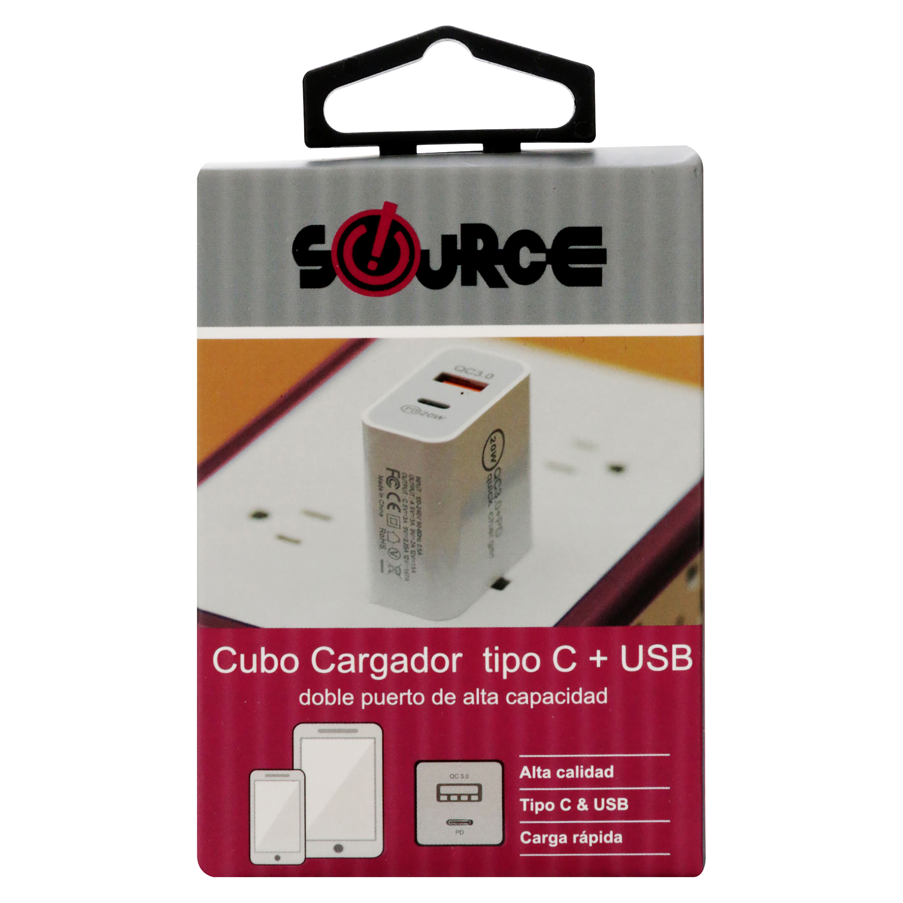 Generico Cargador Tipo C & Usb Source Genérico