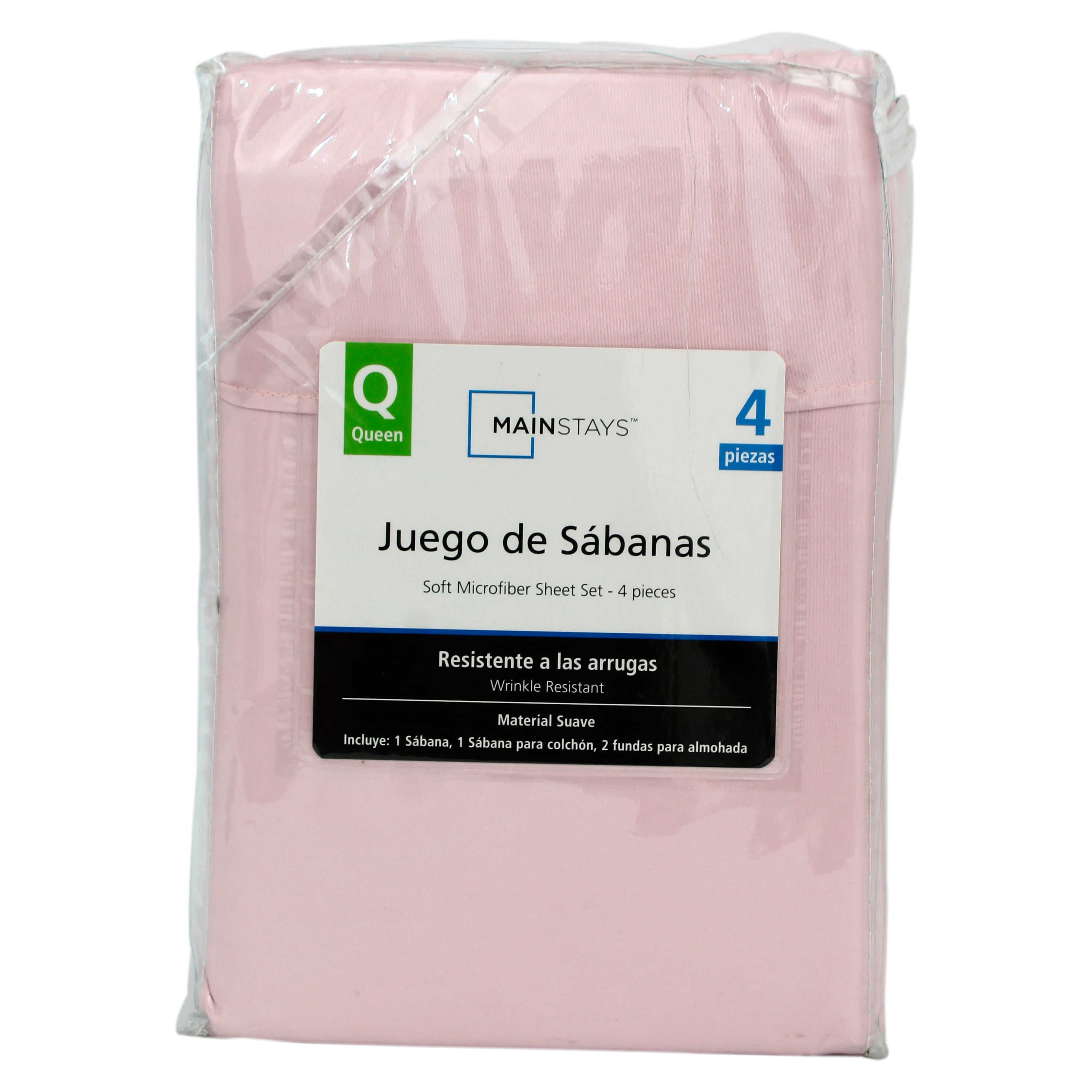 Set de sábanas queen Mainstays color palo de rosa