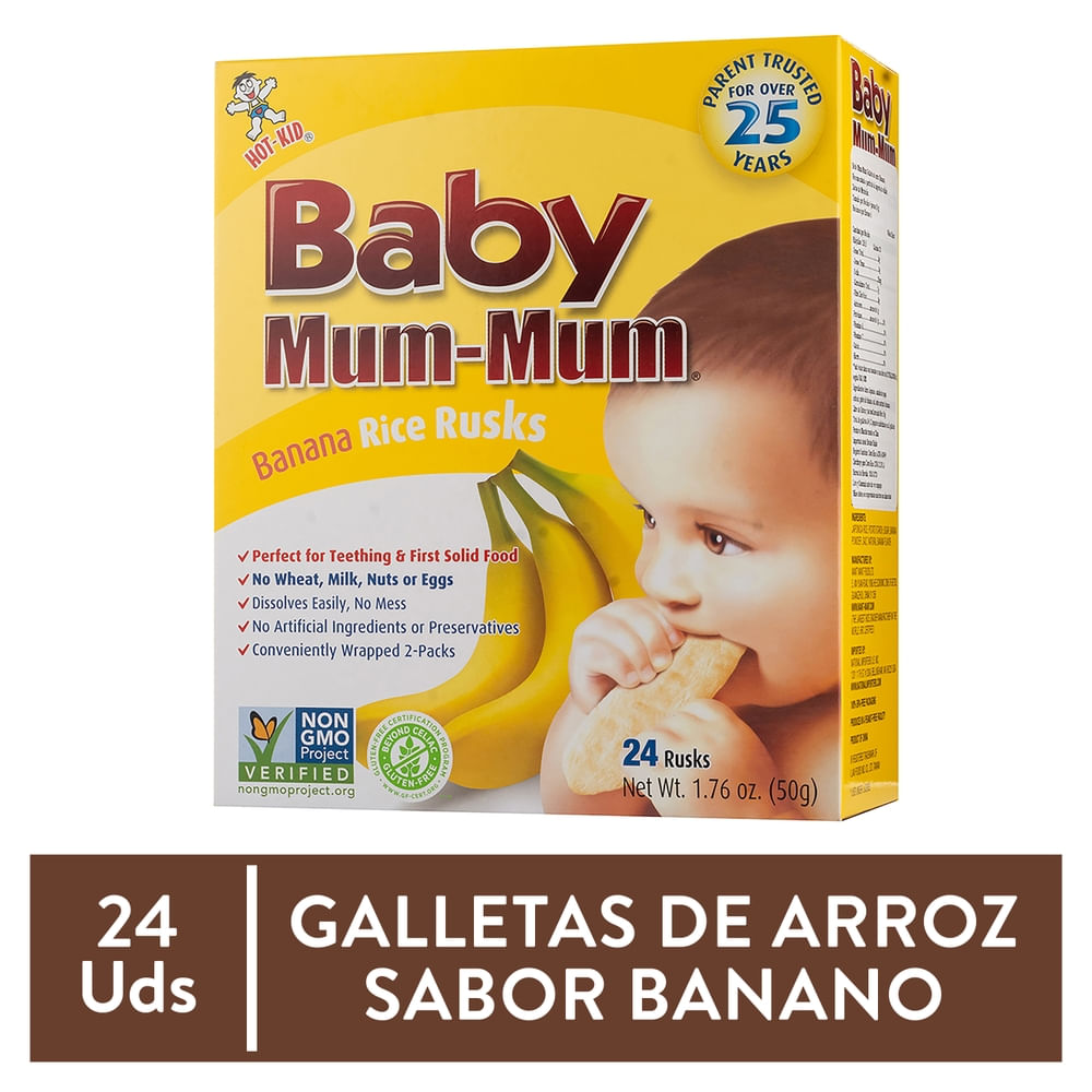 Galleta Baby Mum Mum infantil banana 24 Uds - 50 g