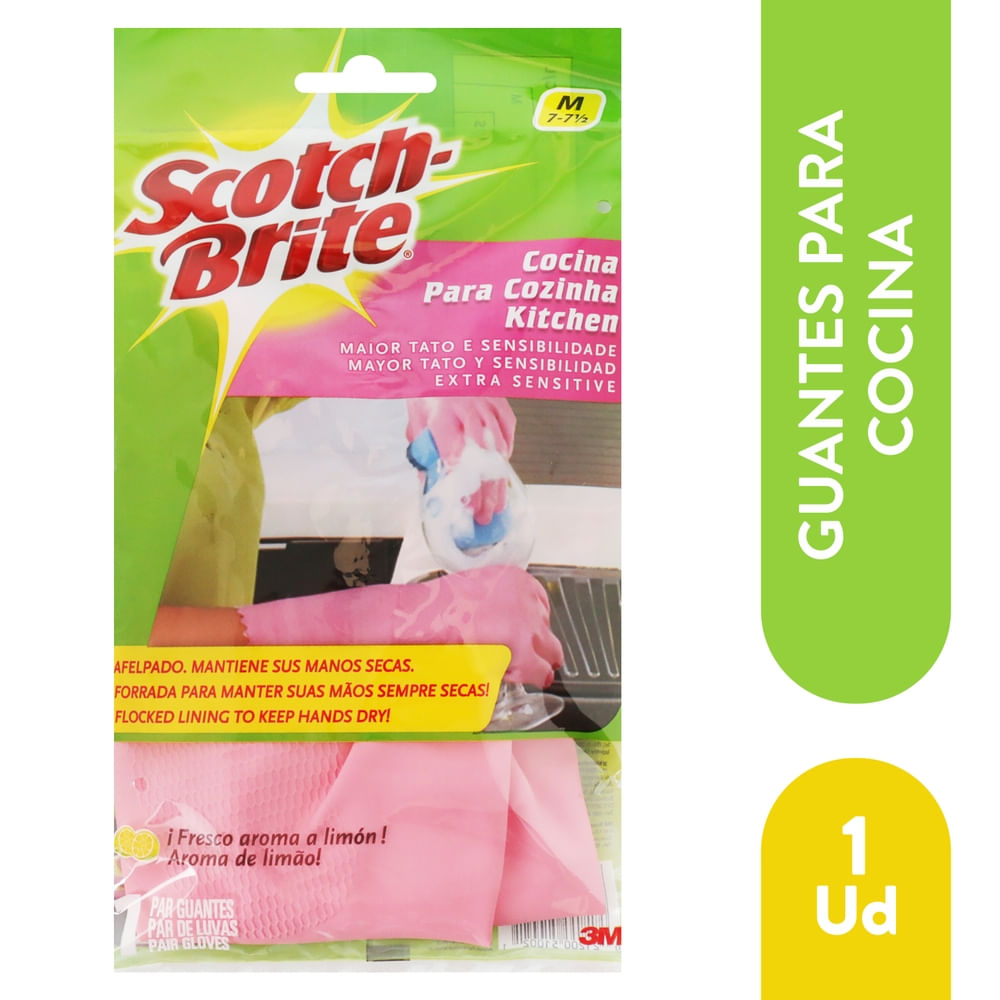 Guantes Scotch Brite Rosa Cocina - 1 Par
