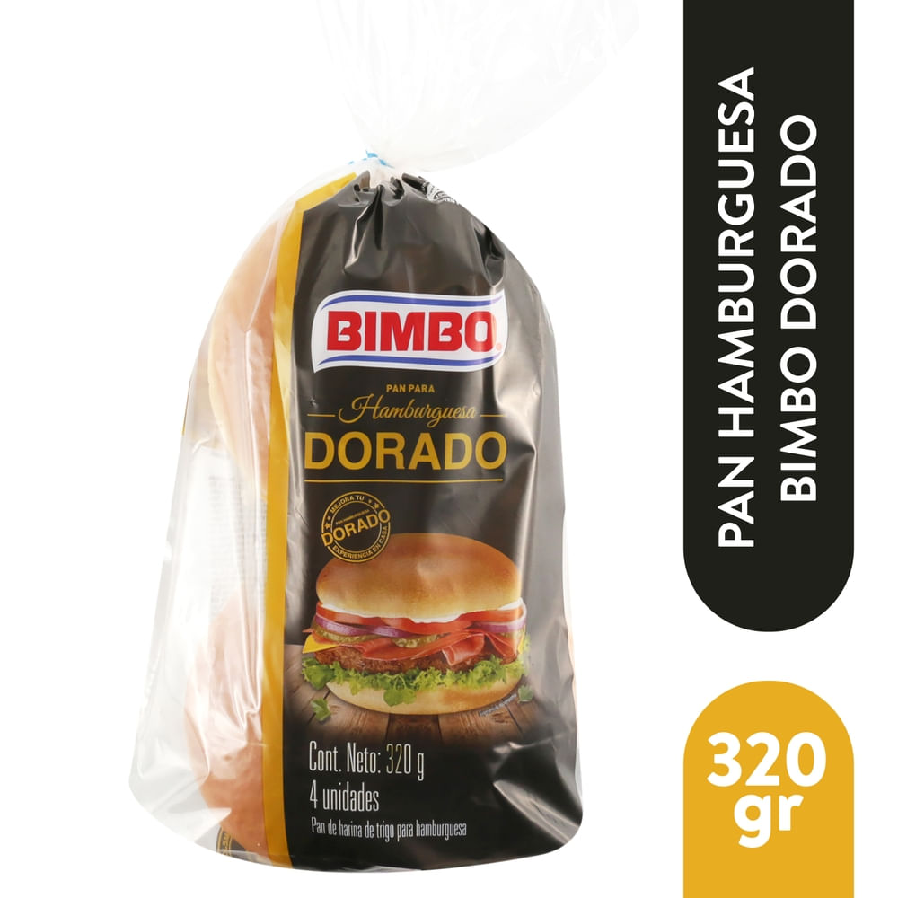 Pan Bimbo dorado para hamburguesas 4 Uds - 320 g