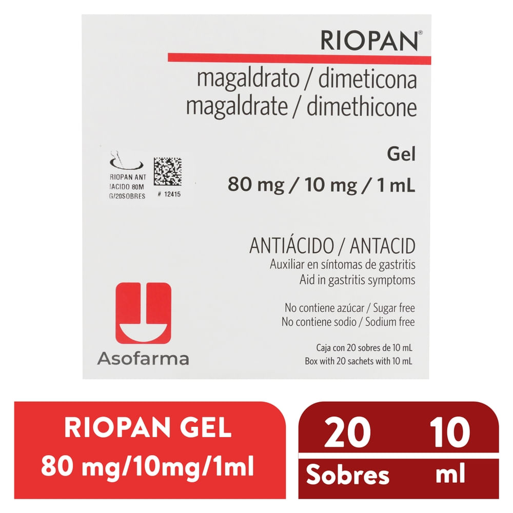 Riopan magaldrato 80 mg + dimeticona 10 mg