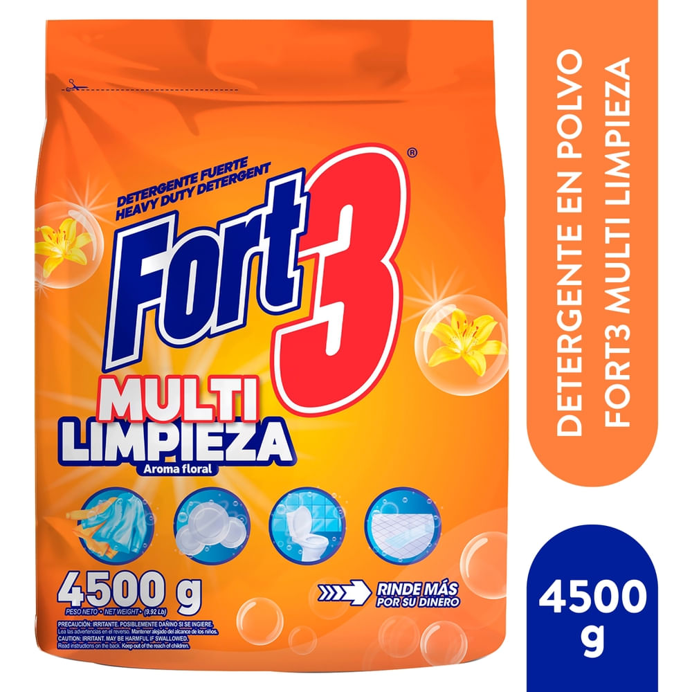 Detergente Fort3 Multi Limpieza Floral - 4500 g