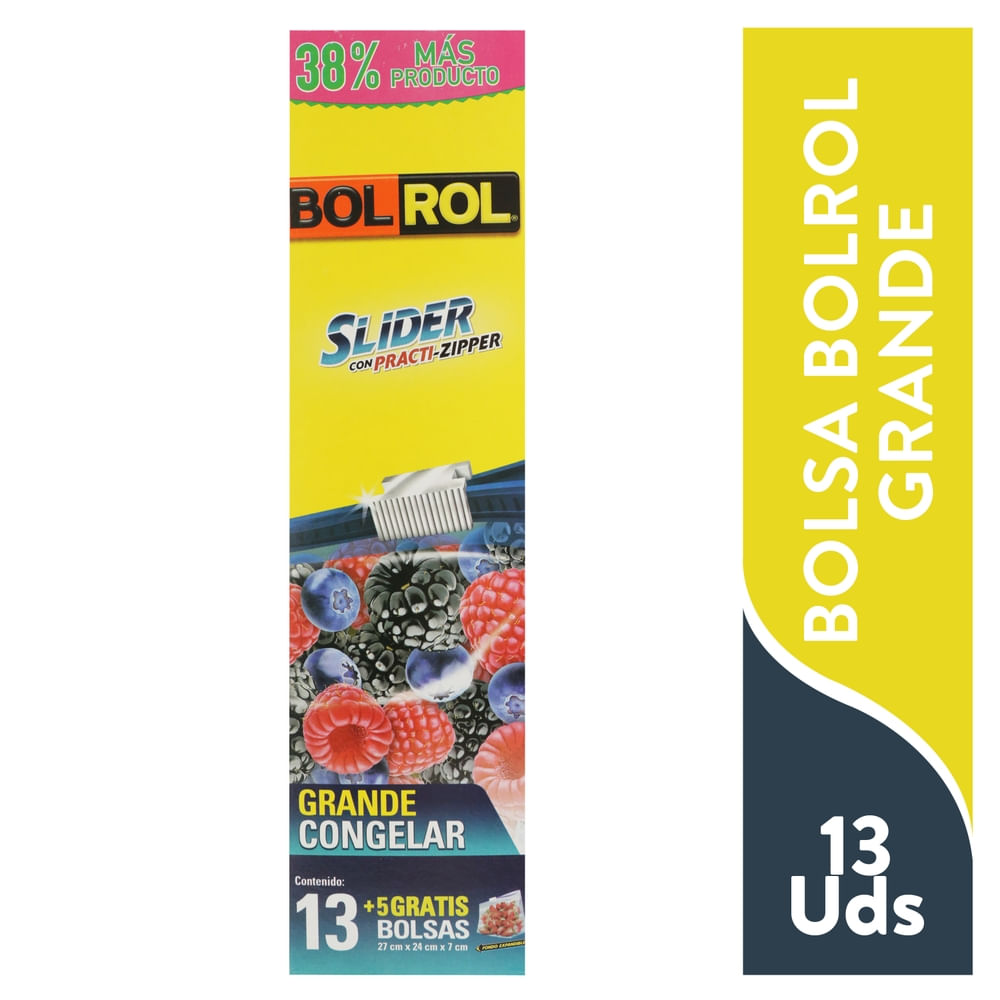Bolsa Para Cocina Bolrol Slider Congelar Grande 13 unidades