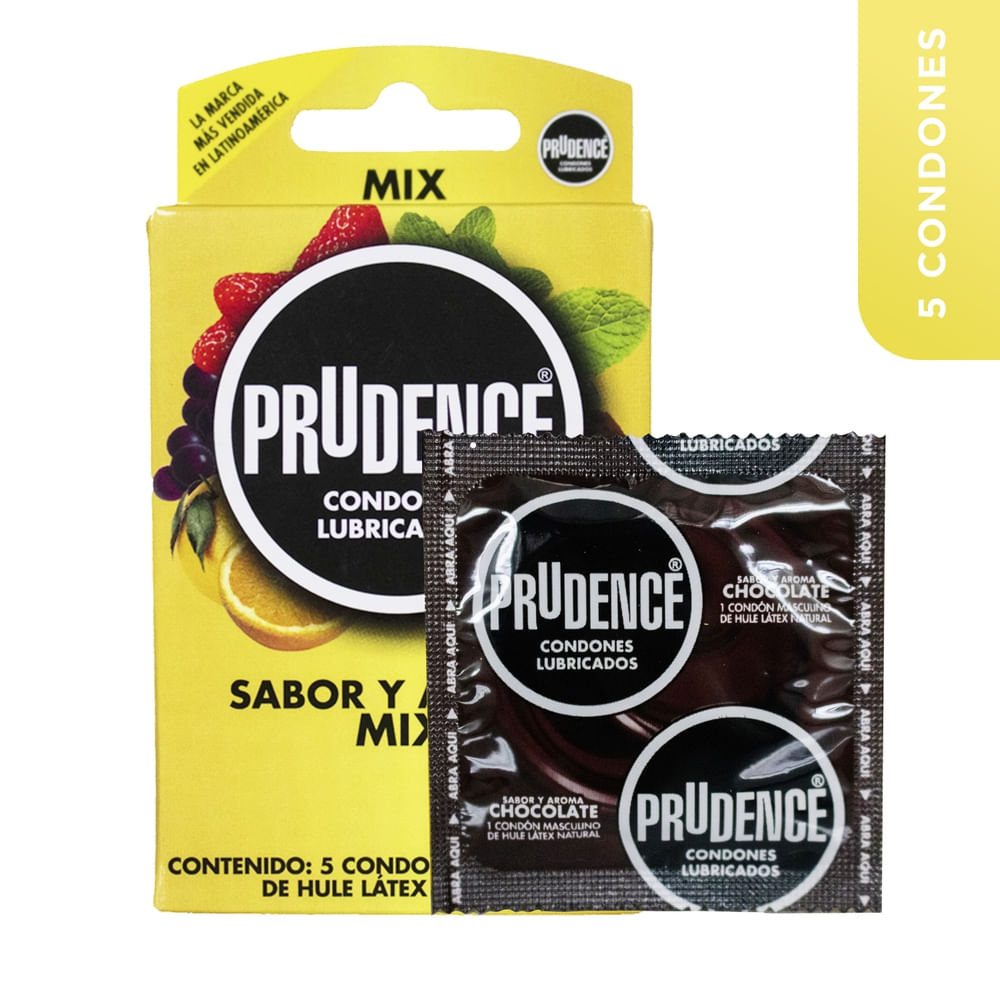 Condones Prudence sabor y aroma mix -5 uds