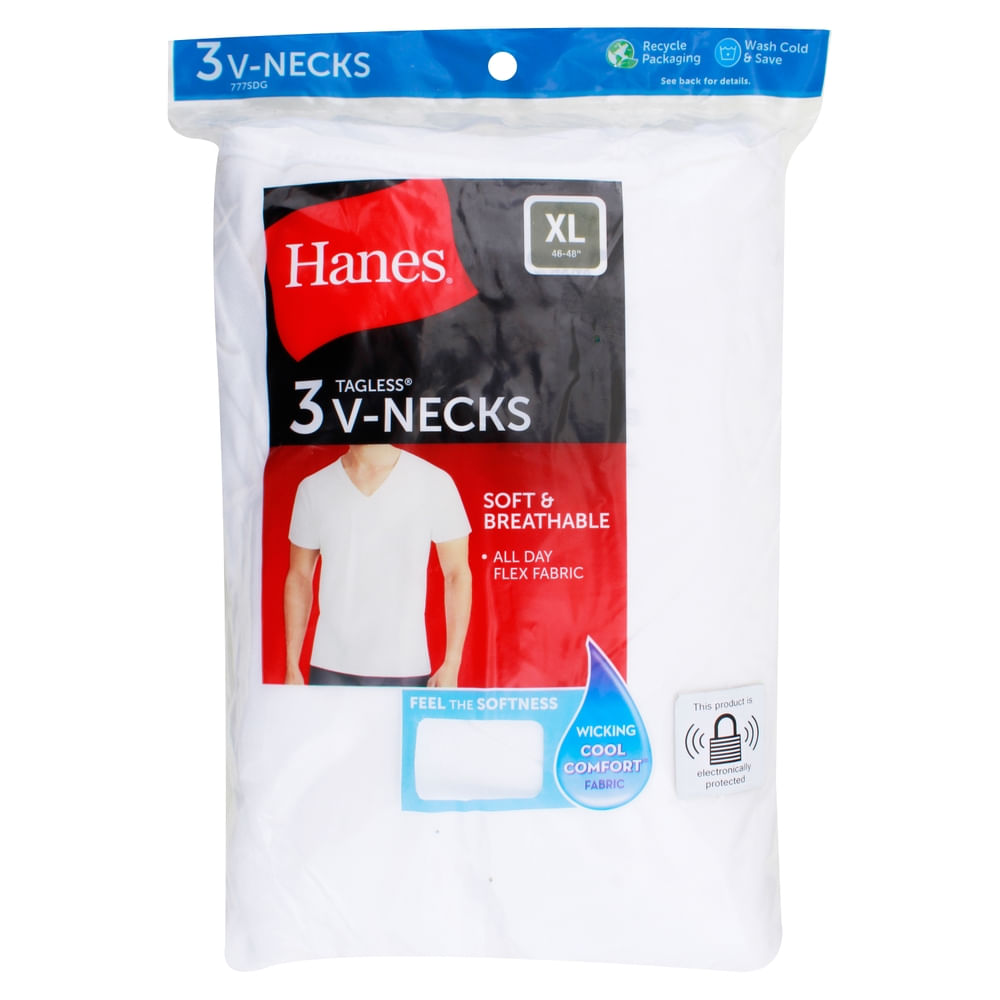 P3 Cms Hanes Cab Cuello V Blanco S