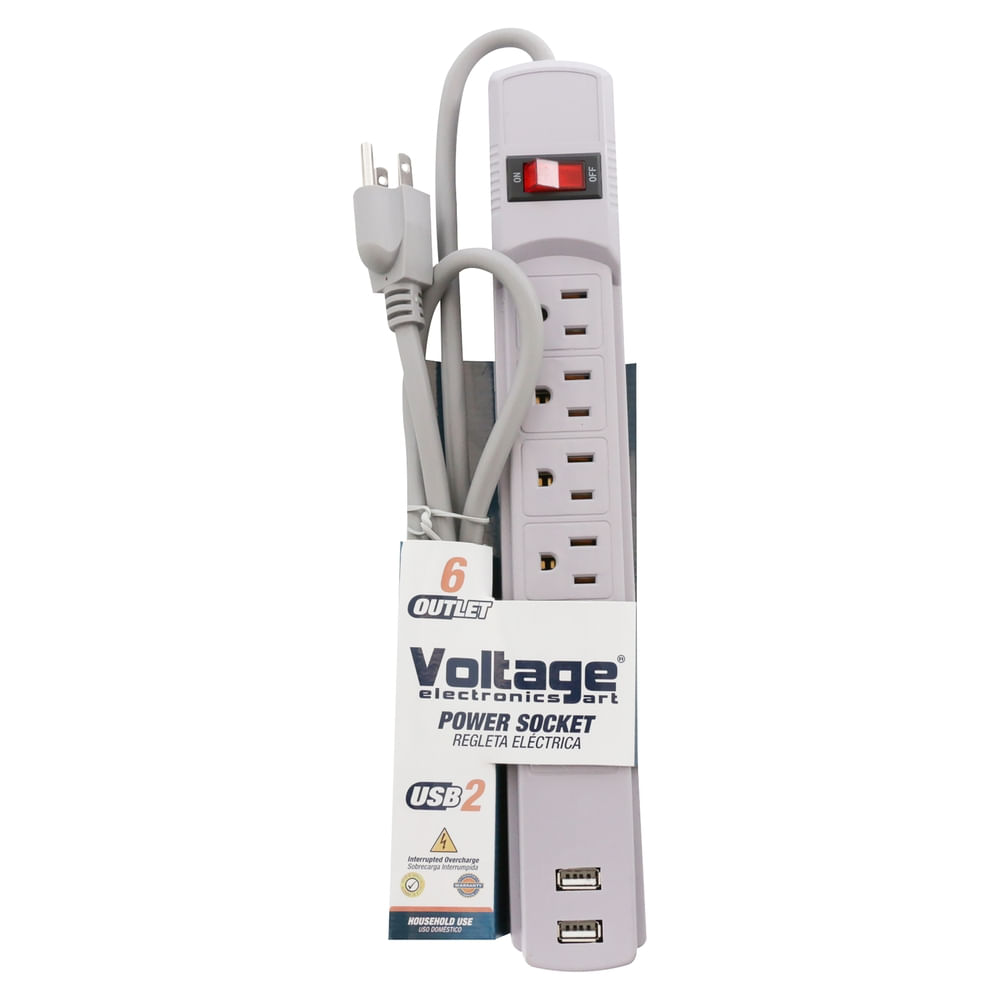 Regleta Multiple Voltage con 2 puertos USB