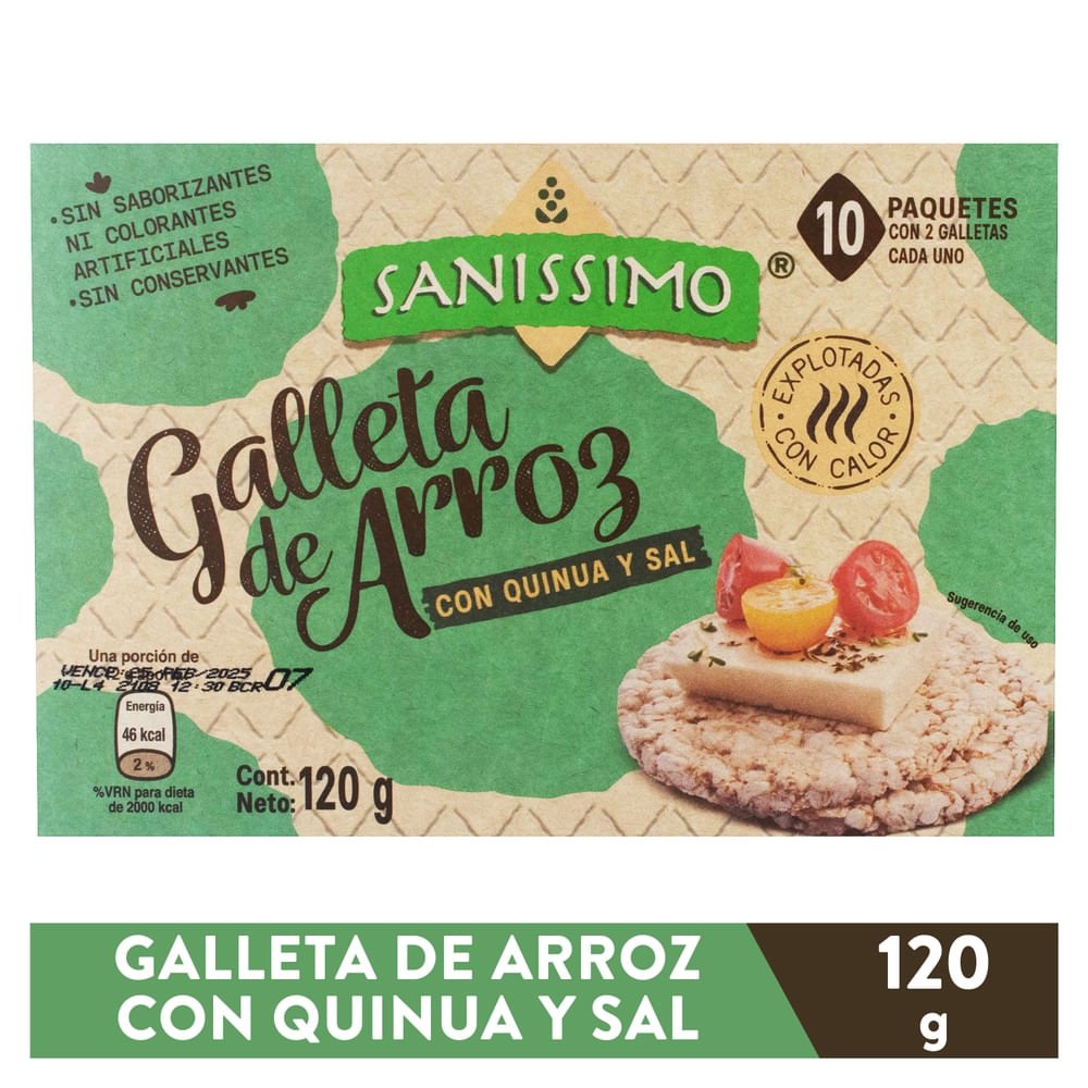 Galleta Sanissimo de Arroz Quinua con Sal 10 Uds - 120 g