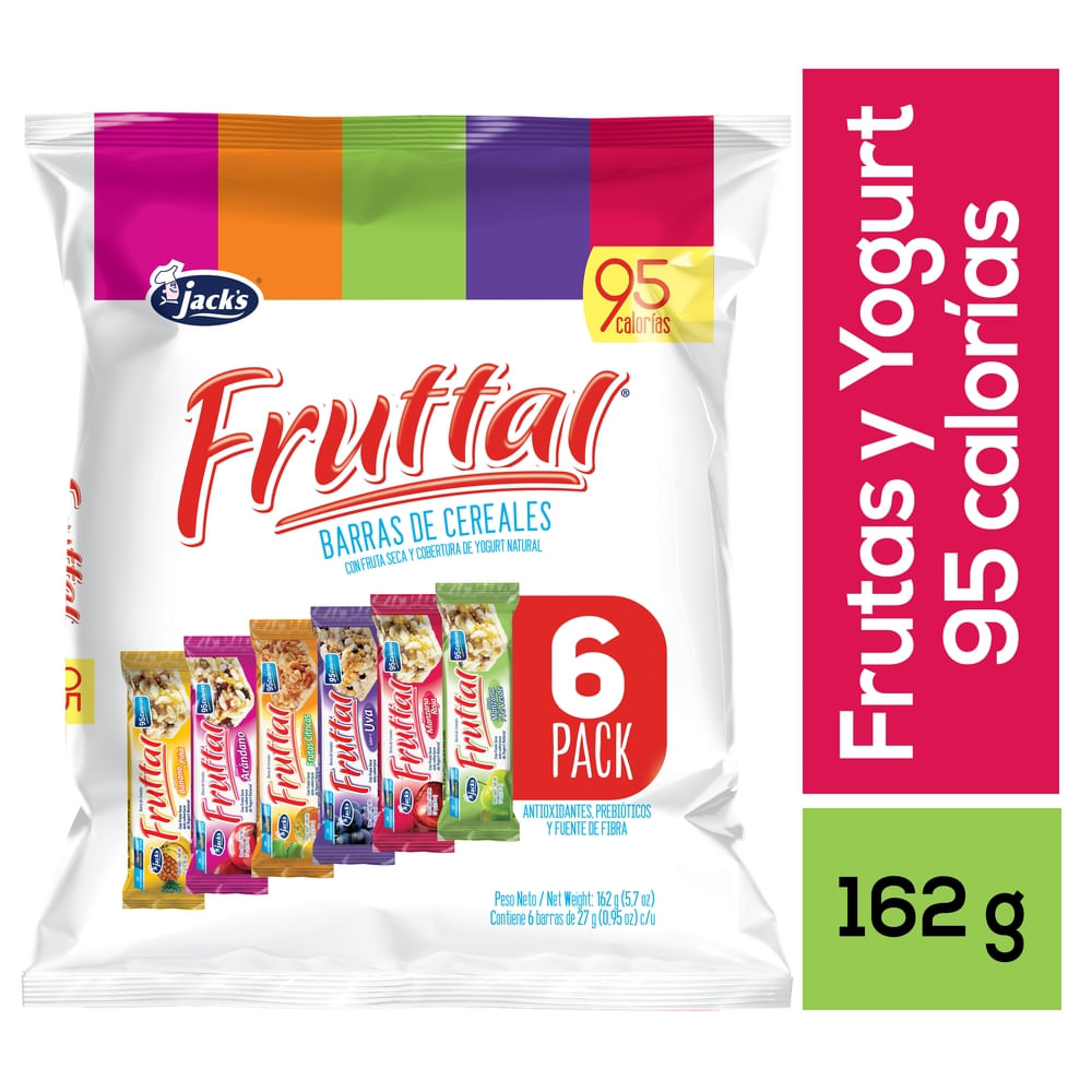 Barras de cereal Jack's fruttal sabor surtido 6 pack - 162 g