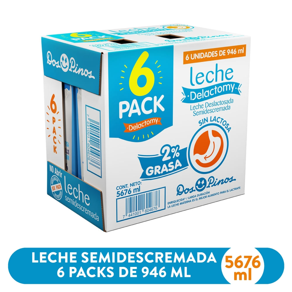 Leche Dos Pinos Delactomy 6 Pack - 946ml