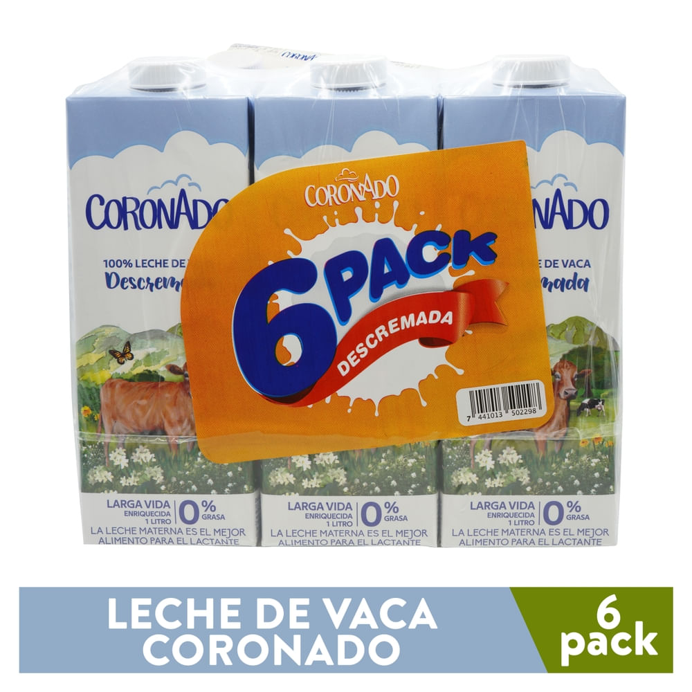 Leche Coronado descremada 6 pack - 6 L