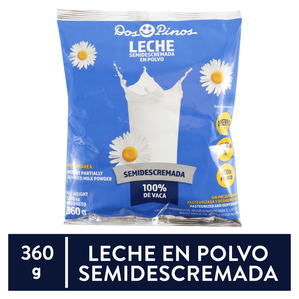 Leche Semidescremada Dos Pinos en Polvo - 360 g