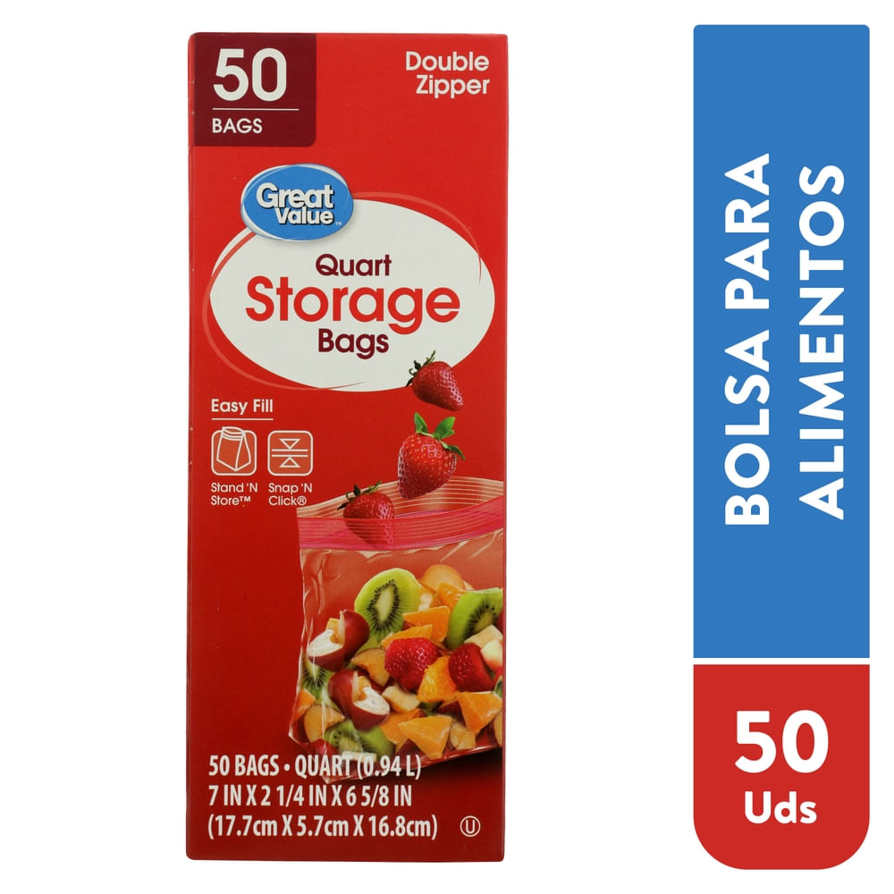 Bolsas Great Value Almacena Cuarto - 50 Uds