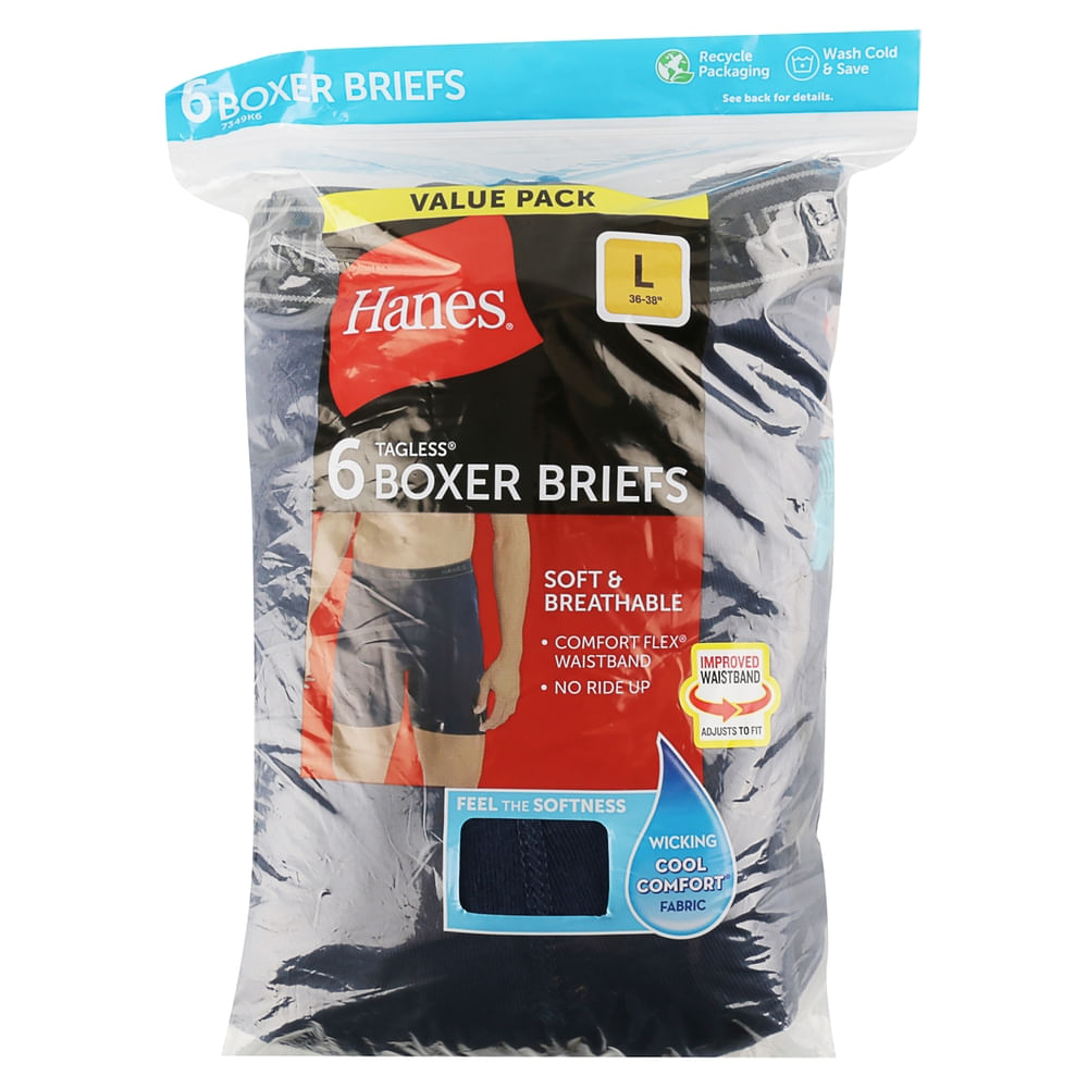 Bóxeres Hanes para caballero colores surtidos 6 pack - Talla S