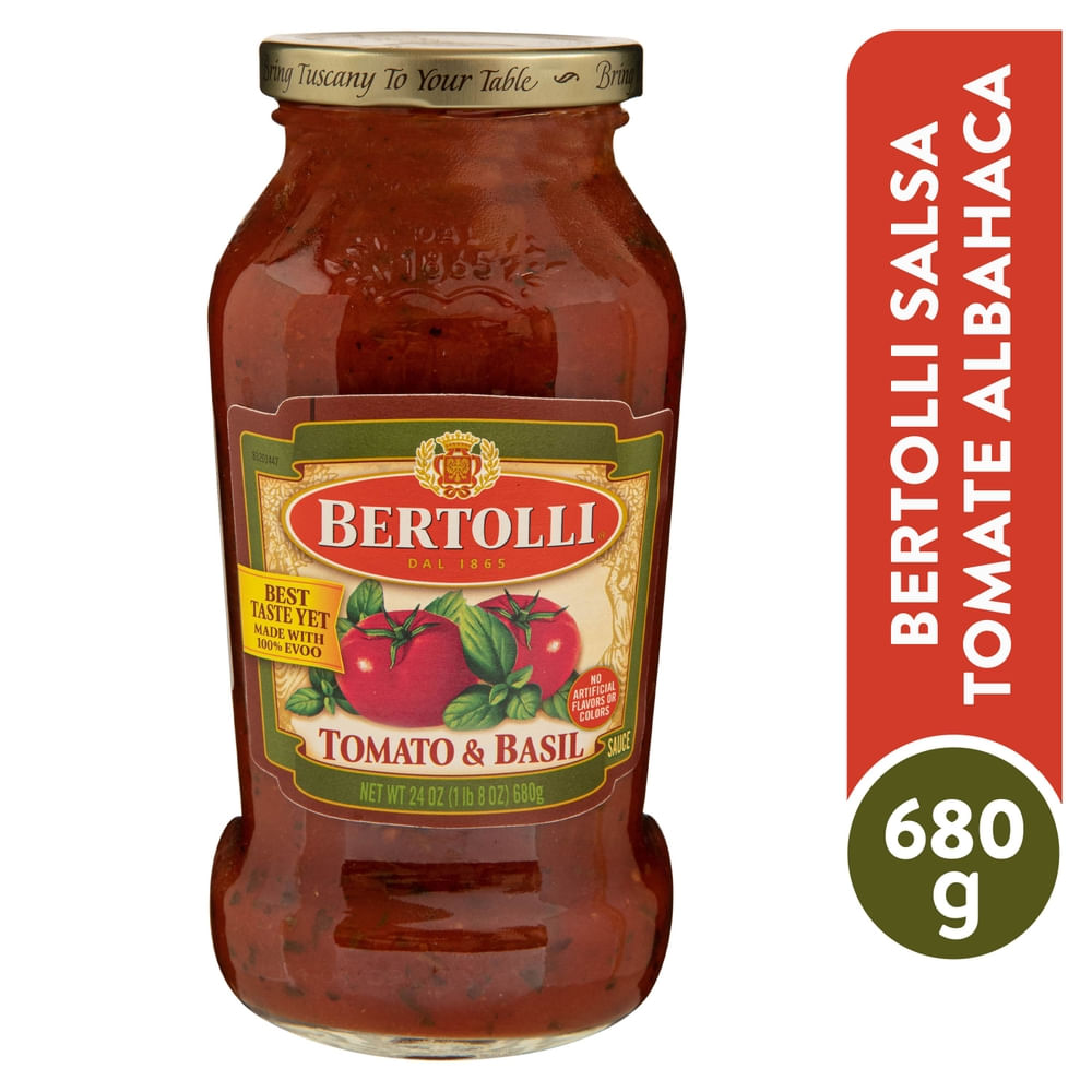 Salsa Bertolli de tomate con albahaca -680 g