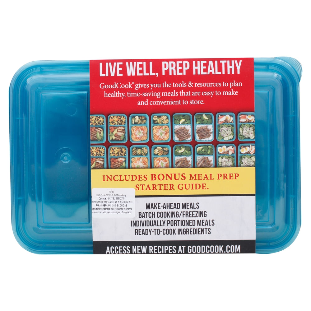 Envases Good Cook con 2 Divisiones Rectangular 10 Pack