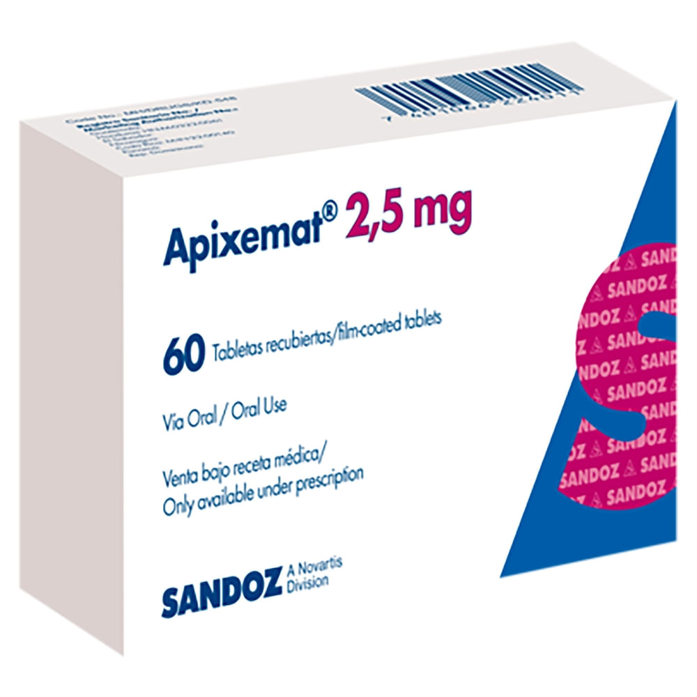 Apixemat 2 5 Mg X 60 Tabs