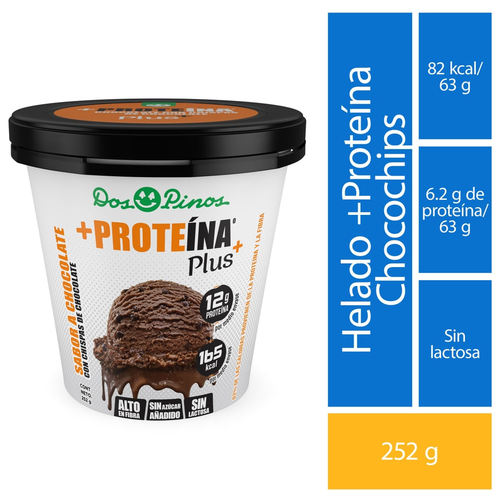 Helado Dos Pinos proteína chocolate con chispas de chocolate - 252 g
