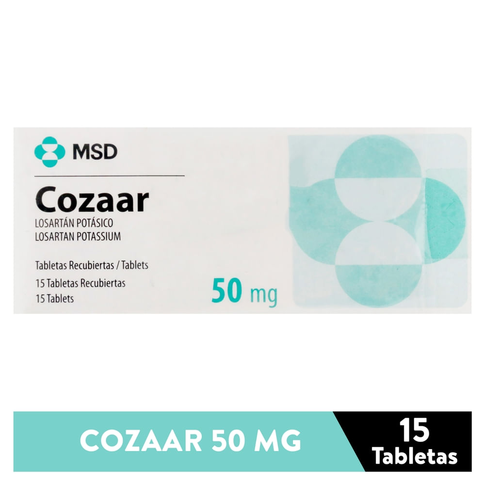 Cozaar 50 mg 15 tabletas