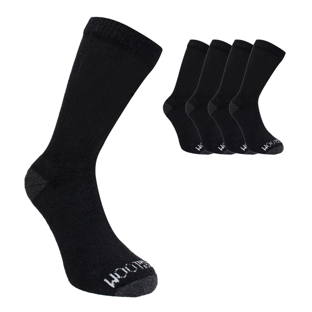 Calceta Loom color negro para caballero -5 pares