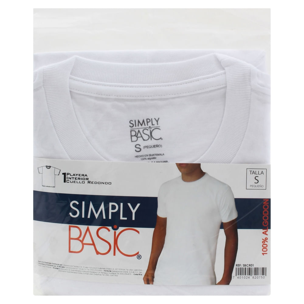 Playera Simply Basic cuello redondo - Talla S