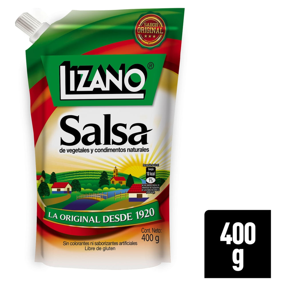 Salsa Lizano vegetales y condimentos naturales doypack - 400 g