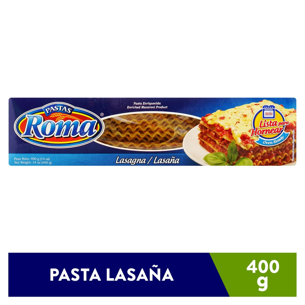 Pasta Roma Lasagna Lista Para Hornea - 400 g