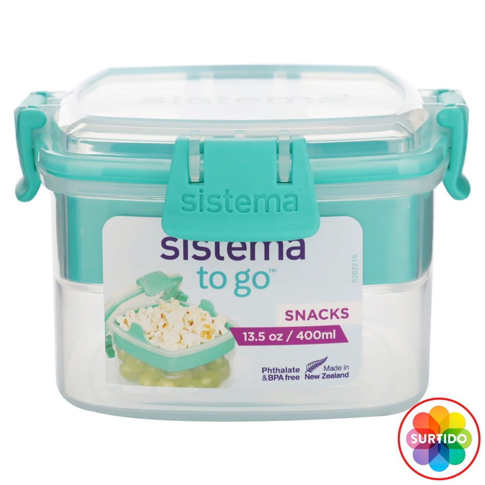 Recipiente Hermético Para Snaks Sistema Plastics Togo - 400Ml