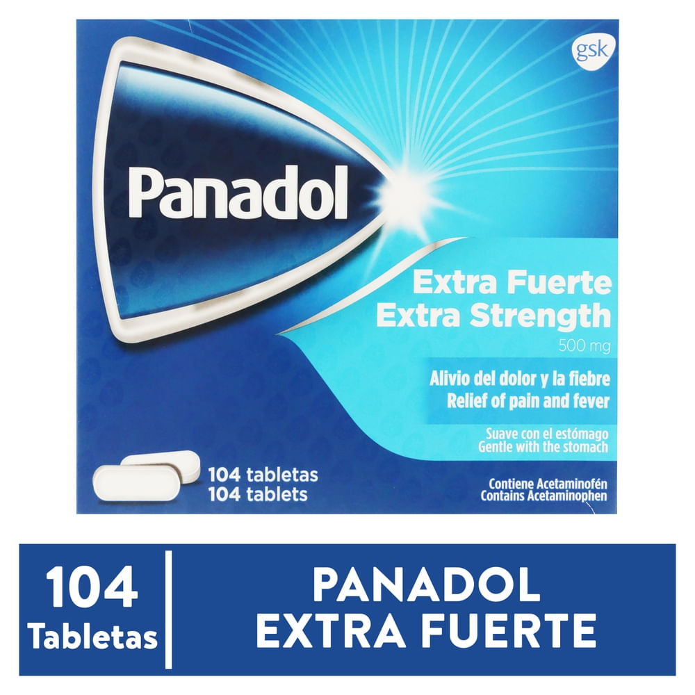 Panadol extra fuerte de 500 mg sobre con 2 tabletas