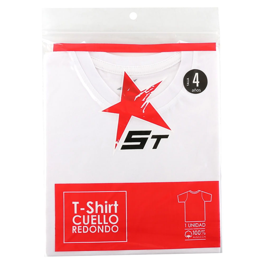 Camisa ST cuello redondo color blanco - Talla 4 años