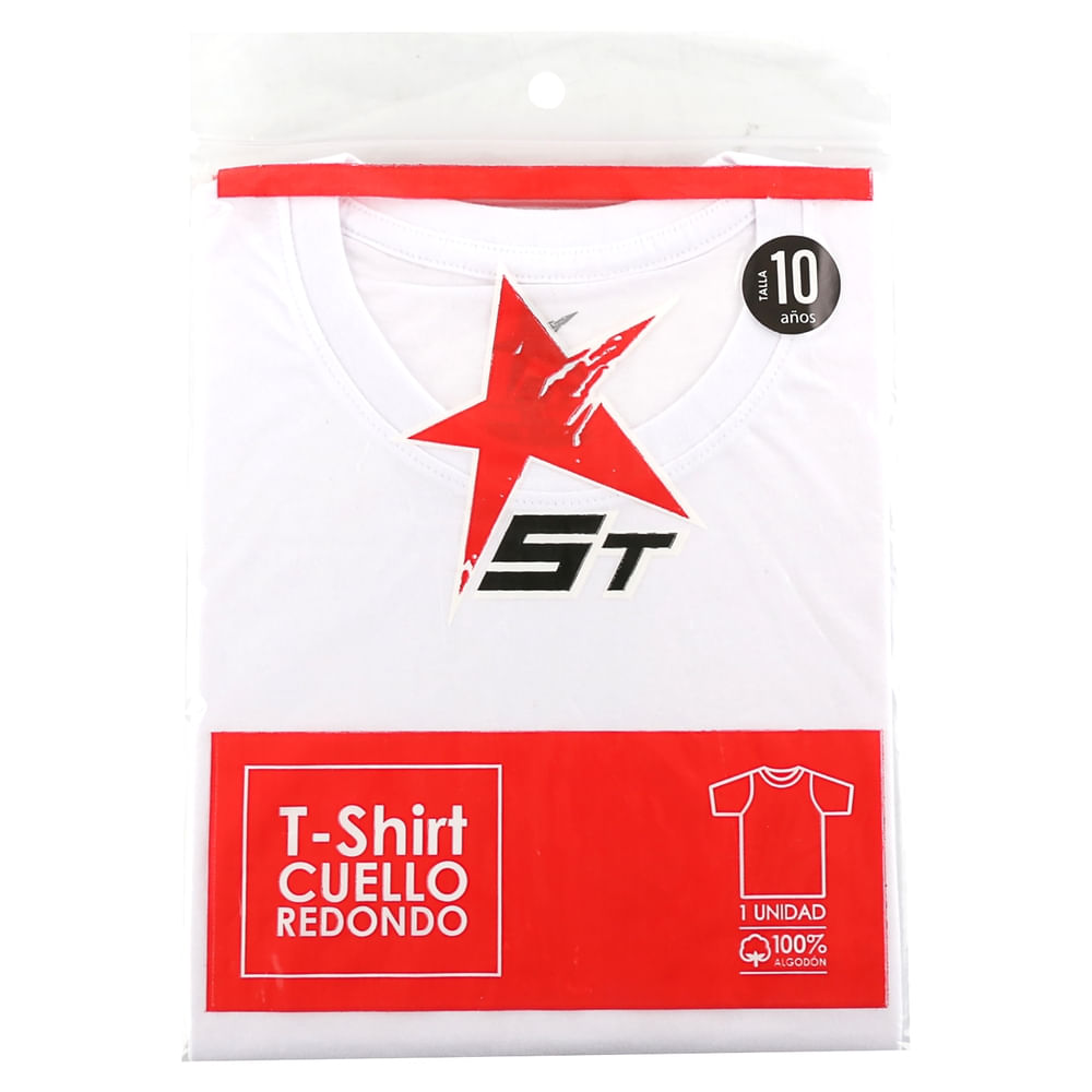 Camisa ST cuello redondo color blanco - Talla 10 años