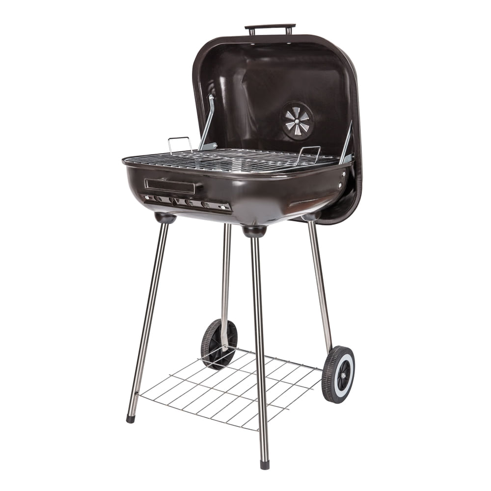 Parrilla de carbón Expert Grill cuadrada con 2 ruedas -18 Pulgadas