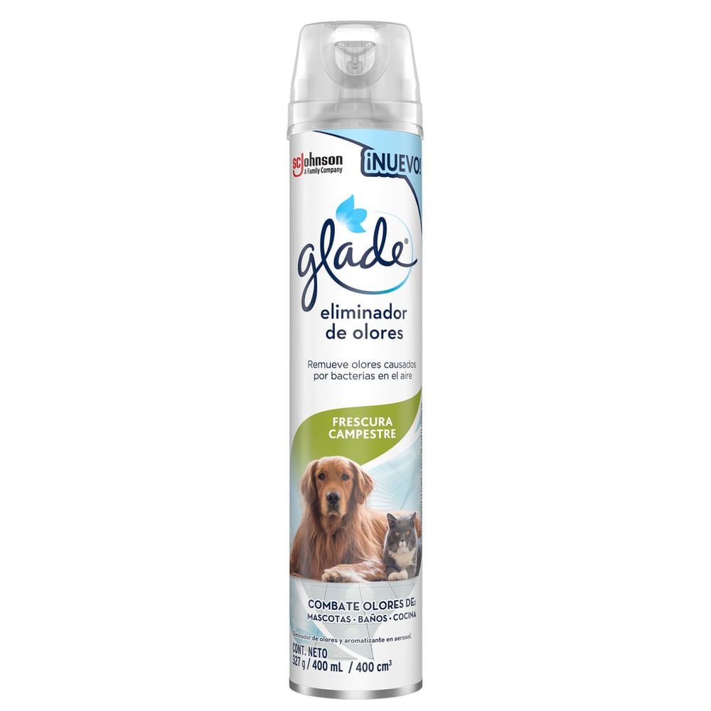 Aromatizante Glade Eliminador de Olores en Aerosol Frescura Campestre - 400 ml