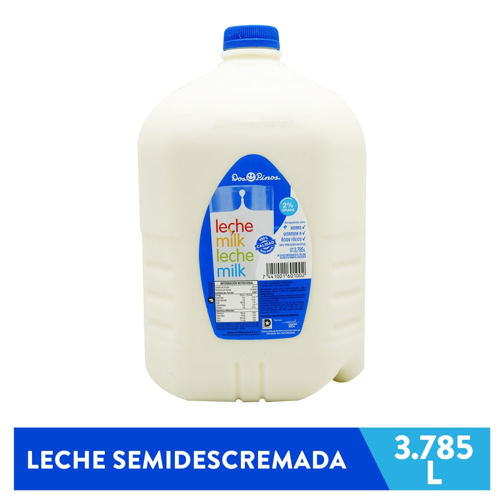 Leche Semidescremada Dos Pinos Liquida - 1 gal