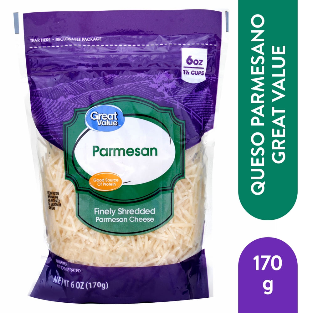 Queso Great Value Parmesano Ralladado - 170 g