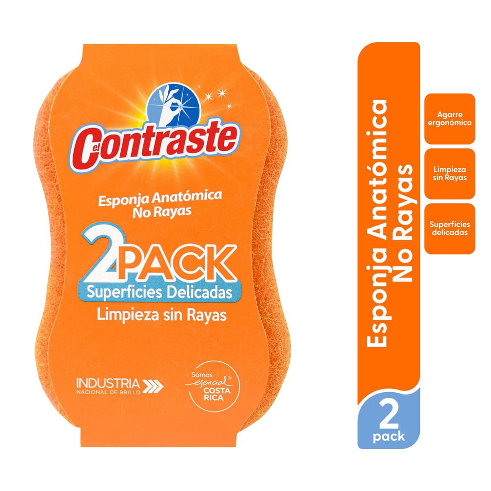 Esponja El Contraste Anatómica No Raya - 2 Pack