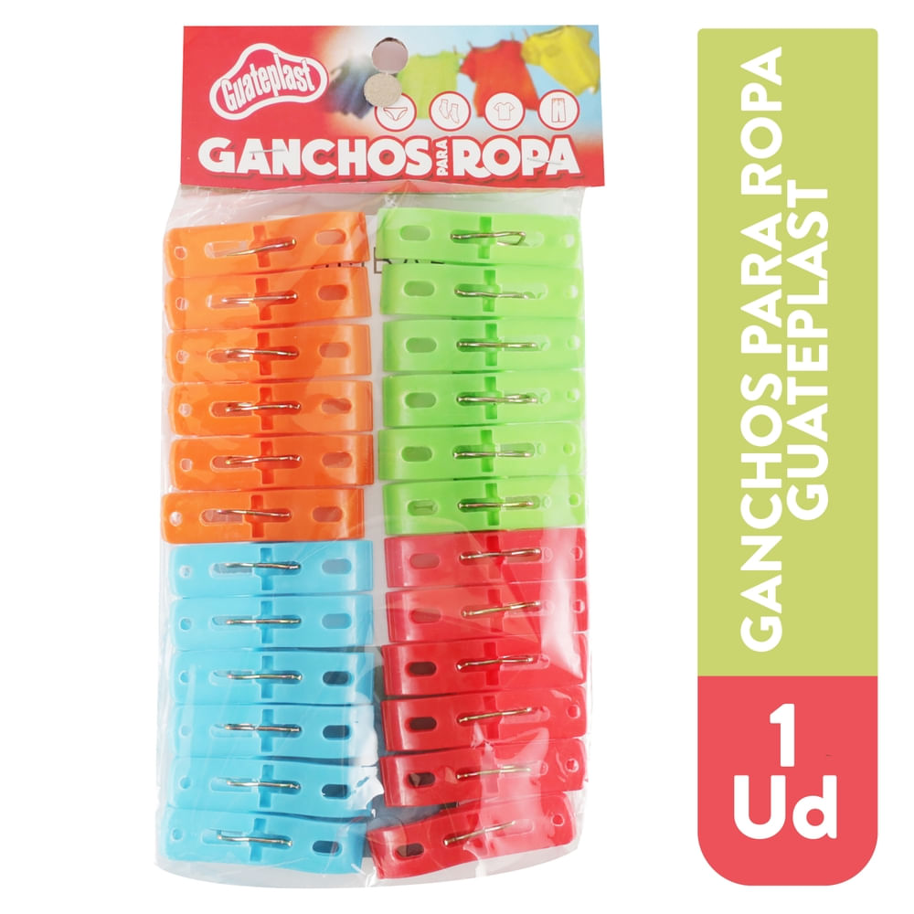 Gancho Guateplast para Ropa Basico Surtido - 24 unidades