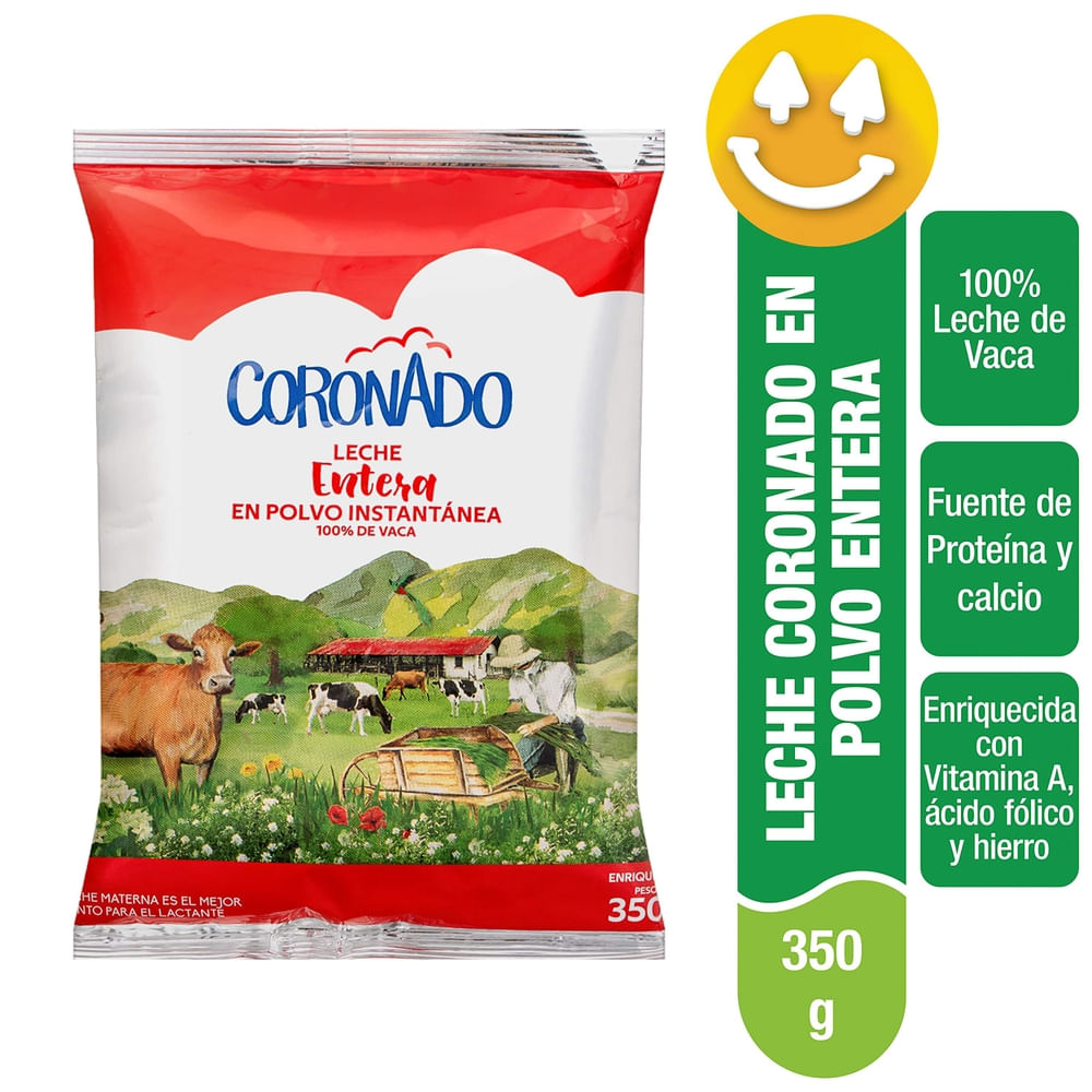 Leche Entera Coronado En Polvo Instantánea 100% De Vaca - 350 g
