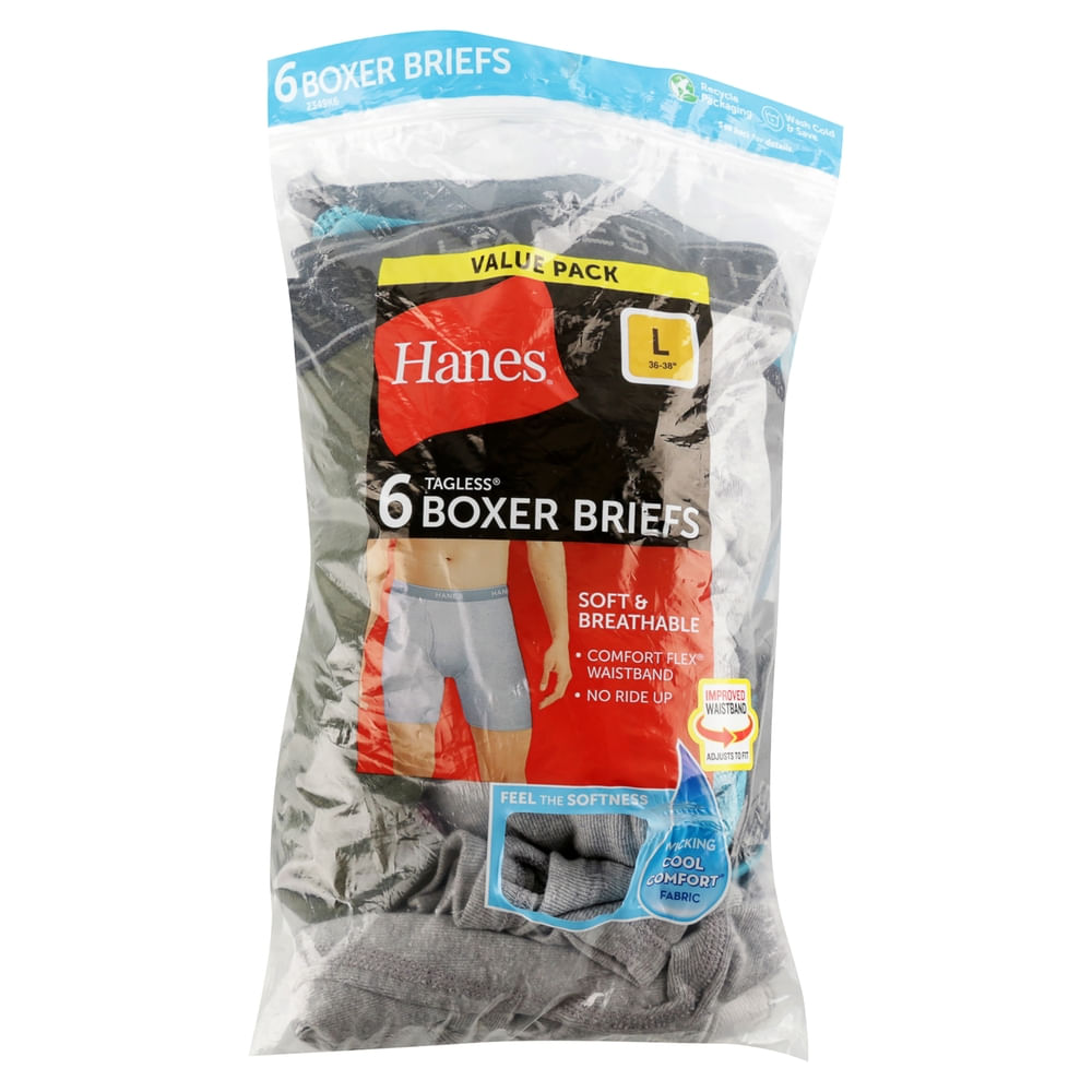 P6 Boxer Brief Hanes Cab Neg Gri S