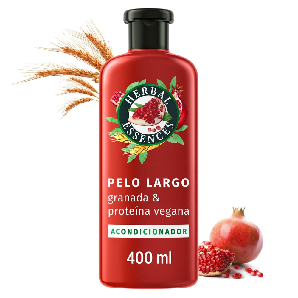 Acondicionador Herbal Essences Pelo Largo Granada Proteína Vegana - 400 ml