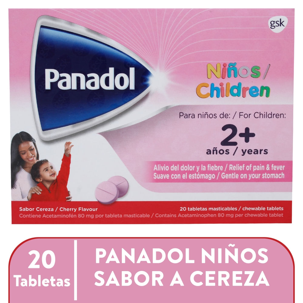 Panadol niños 80mg X20 tabletas masticables