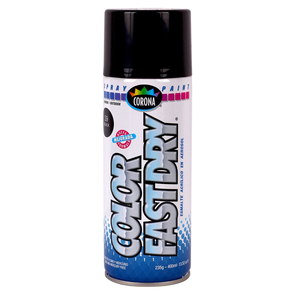 Pintura Corona anticorrosiva acrílica fast dry color negro