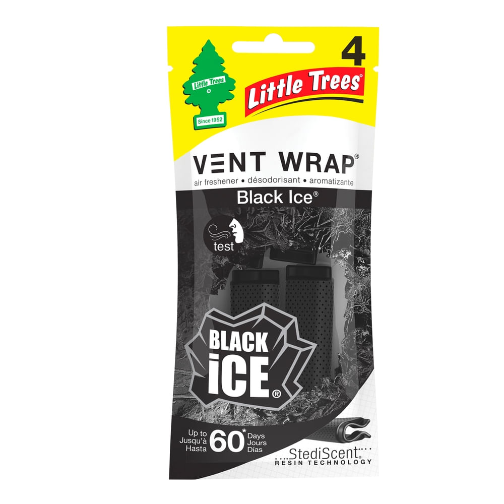 Aromatizante Little Trees vent wrap black ice - 4 uds