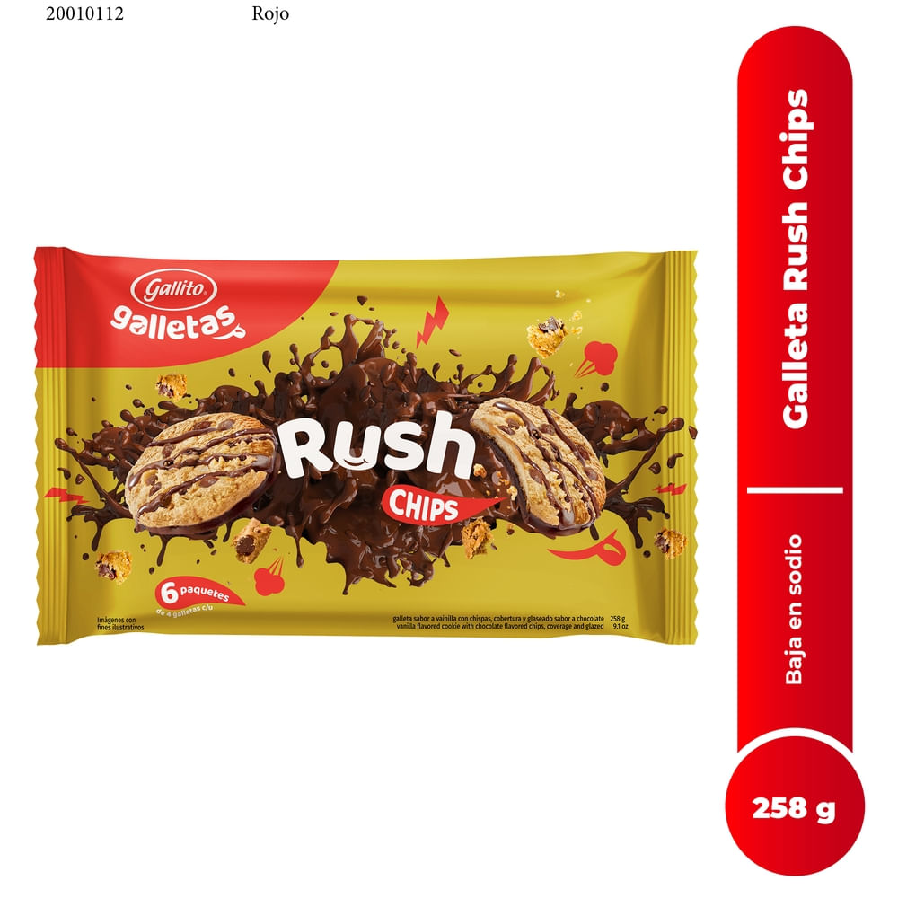 Galleta Gallito rush chips - 258 g