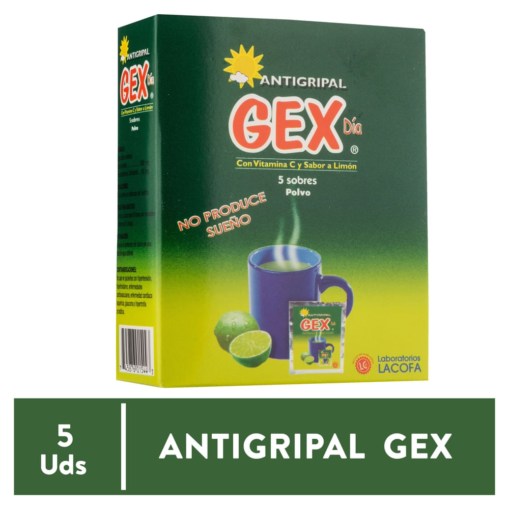 Gex Día, Antigripal, con Vitamina C, 5 sobres -50 gr