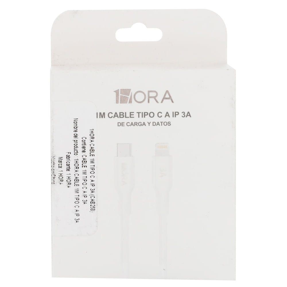 Cable de carga 1Hora CAB266 USB tipo C iphone - 1 m