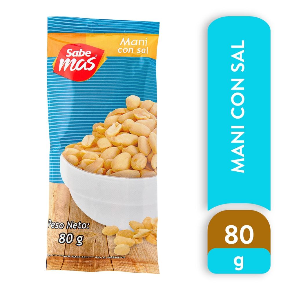 Maní Sabemas Con Sal Bolsa - 80 g