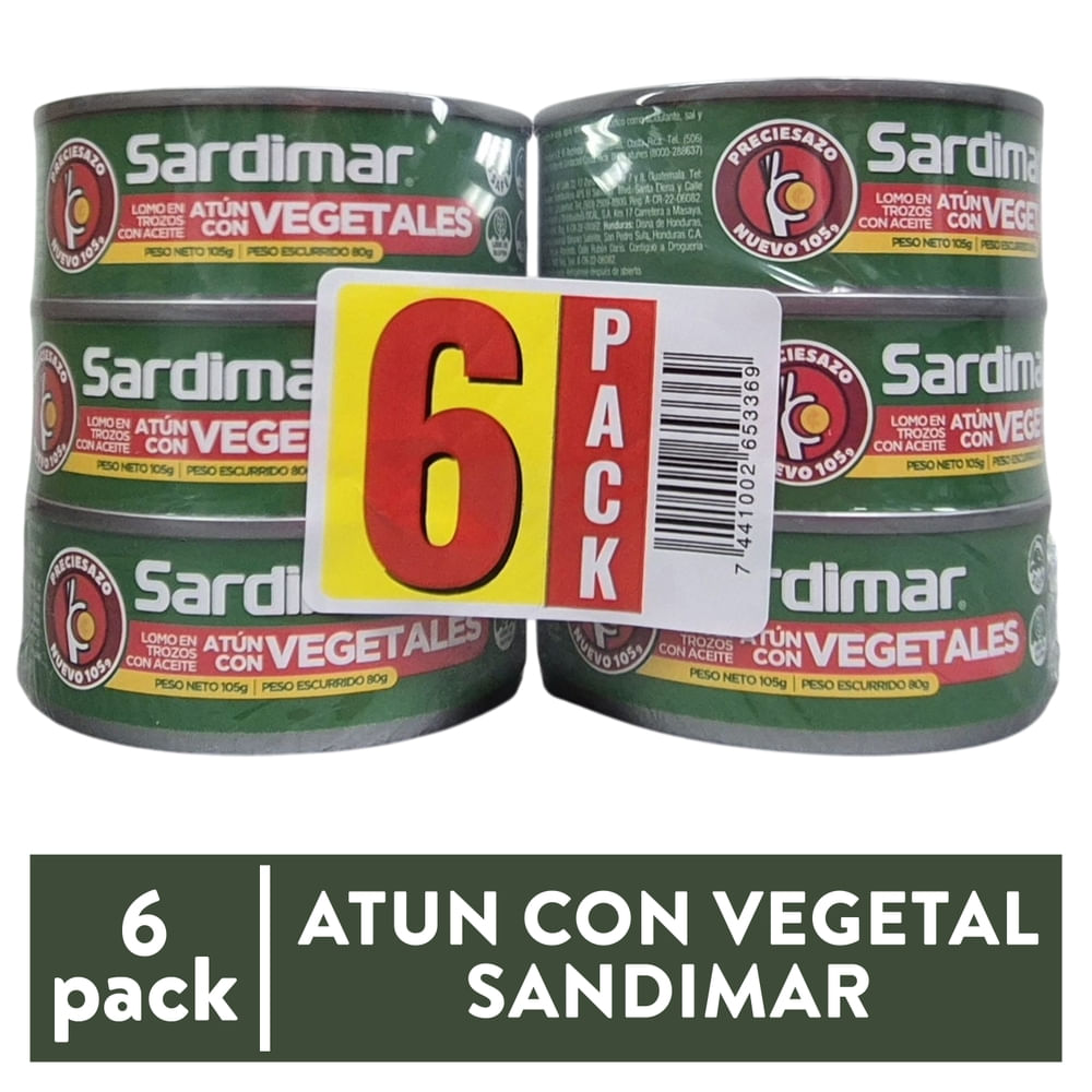 Atún Sardimar trozos en aceite de soya con vegetales - 630 g