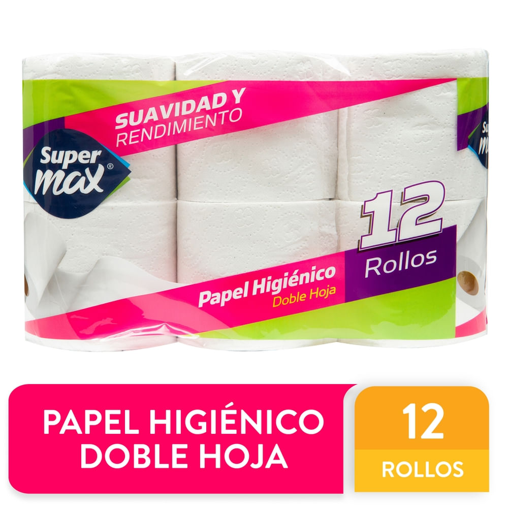 Papel Higiénico Supermax Doble Hoja - 12 Rollos