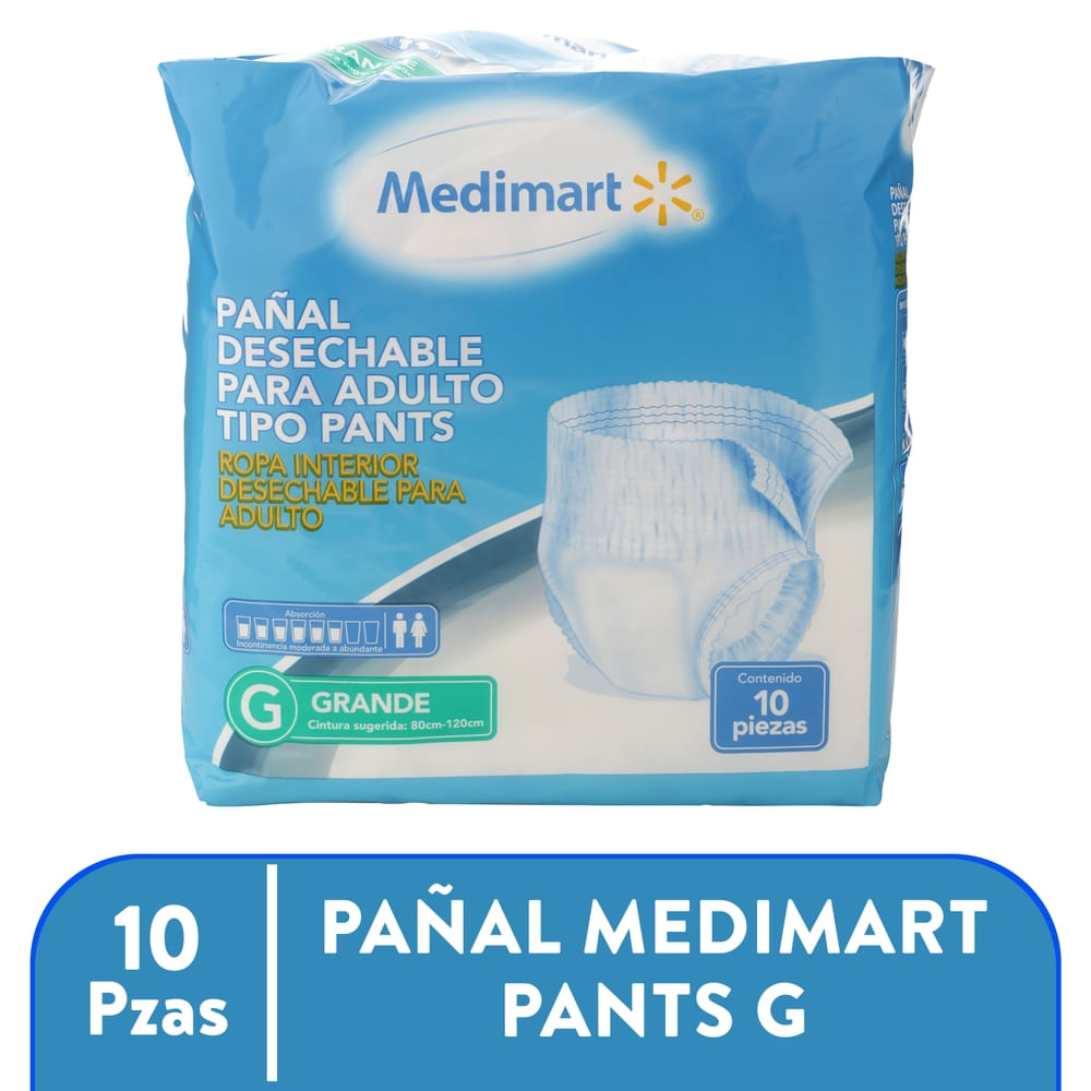 Pañal para adulto Medimart pants talla G - 10 Uds